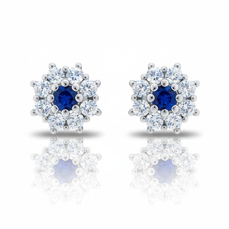 PENDIENTES ORO BLANCO 18KL DIAMANTES