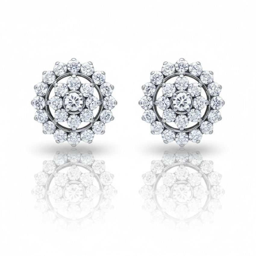 PENDIENTES ORO BLANCO 18KL DIAMANTES