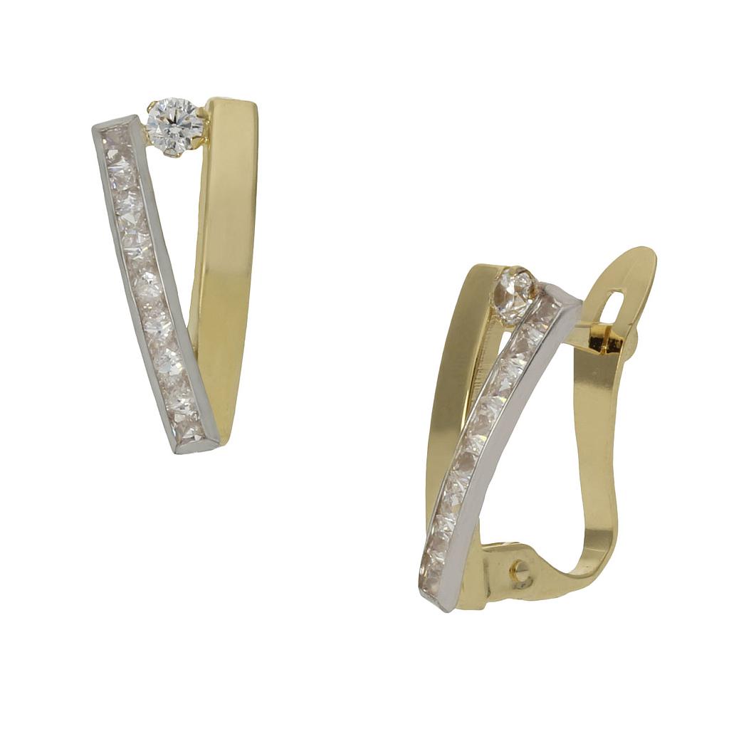 PENDIENTES ORO 18KL BICOLOR CIRCONITAS