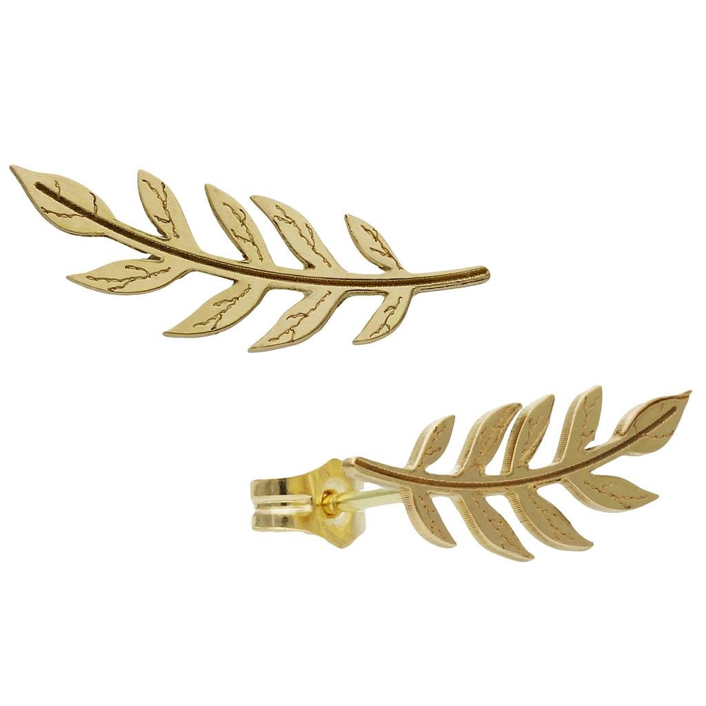 PENDIENTES ORO 18KL TREPADORES HOJA