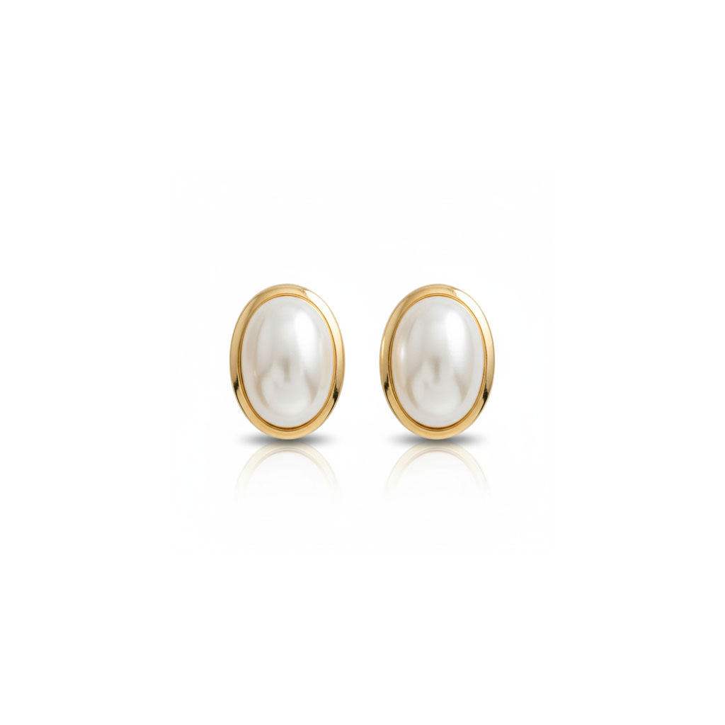 PENDIENTES ORO 18KL PERLA - 7x9MM