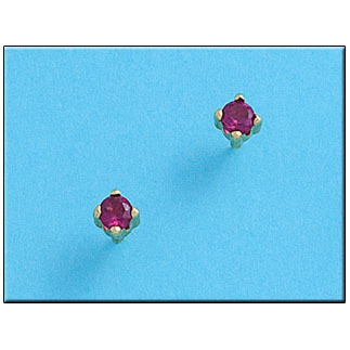 PENDIENTES ORO 18KL CRISOPAL ROJO 4X4