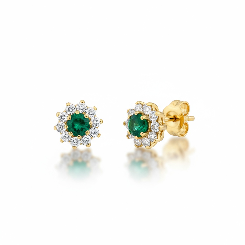 PENDIENTE ORO 18KL CRISOPAL VERDE