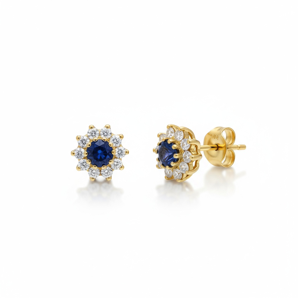 PENDIENTE ORO 18KL CRISOPAL AZUL