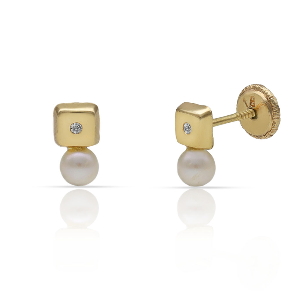 PENDIENTES ORO 18KL CUADRADO