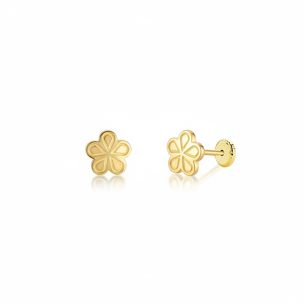 PENDIENTES ORO 18KL FLOR