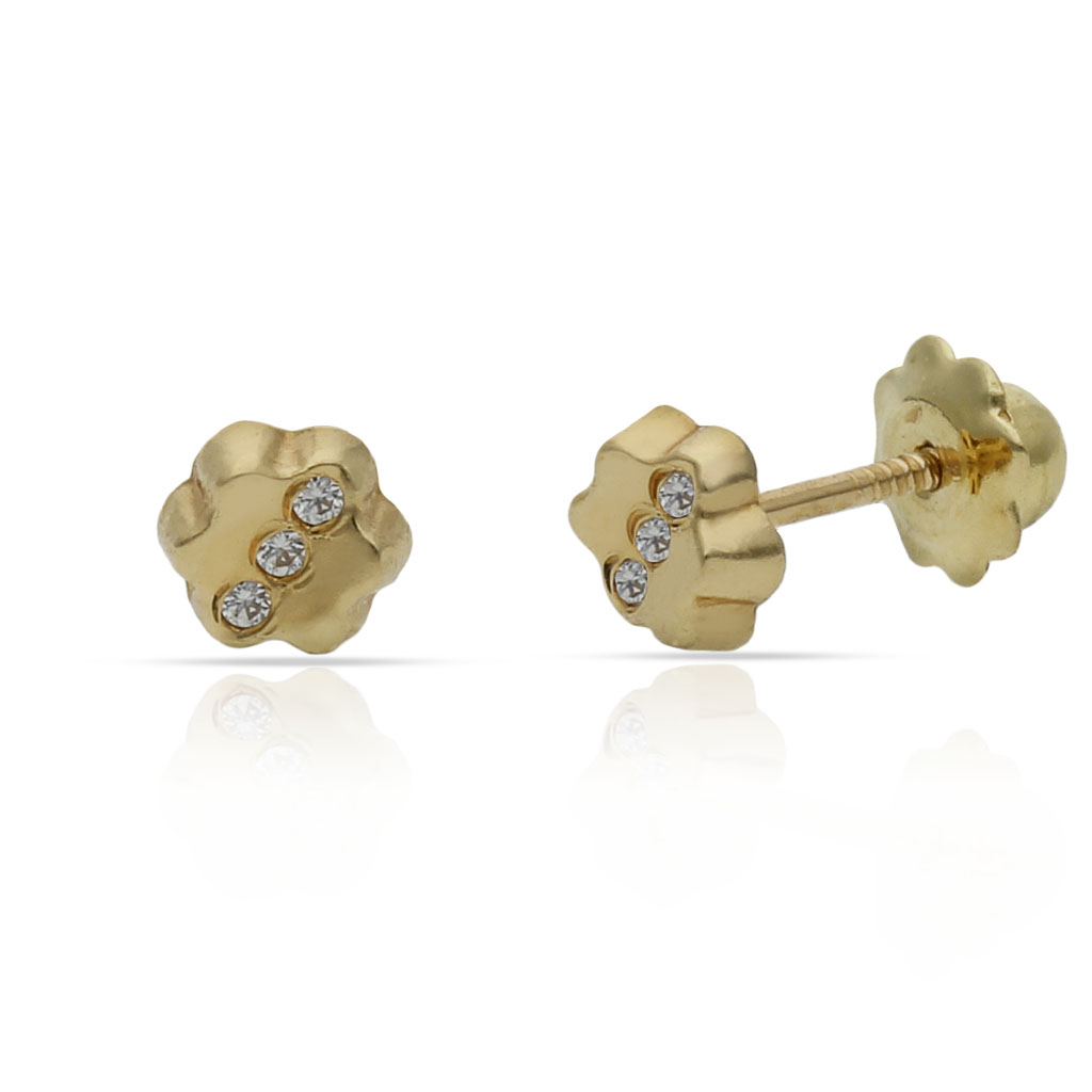 PENDIENTES ORO 18KL FLOR