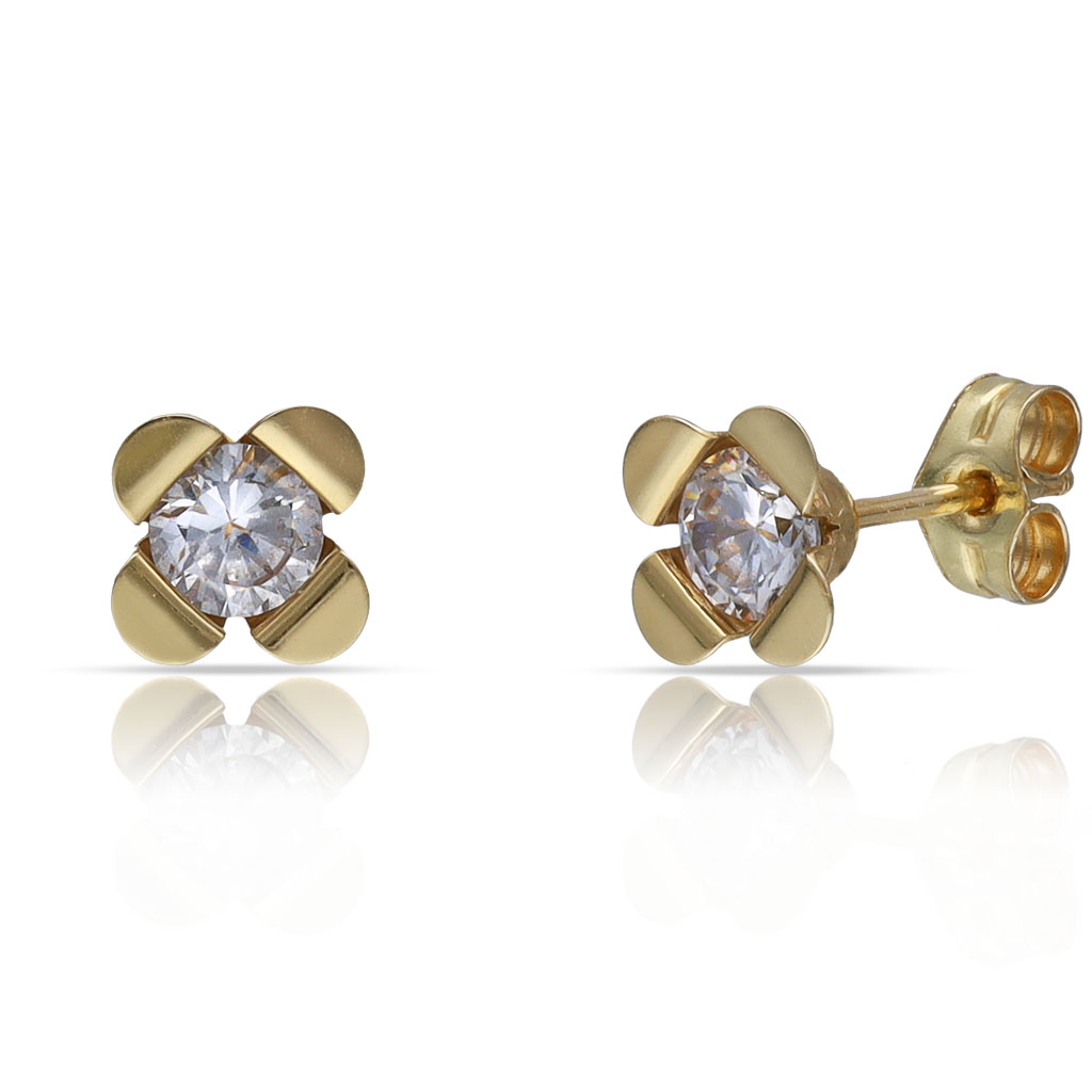 PENDIENTES ORO 18KL FLOR