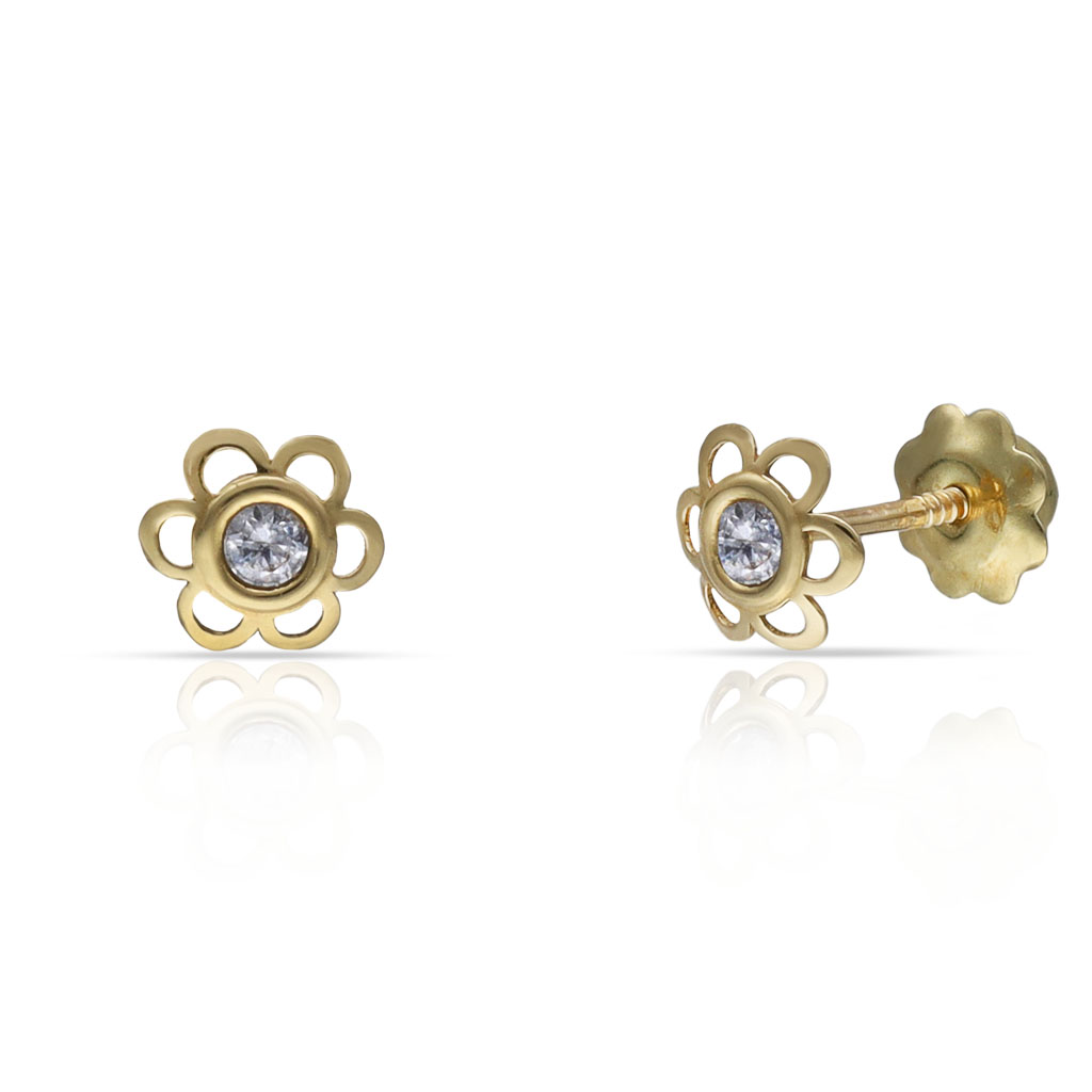 PENDIENTES ORO 18KL FLOR