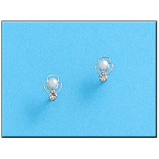 PENDIENTES ORO BLANCO 18KL PERLAS