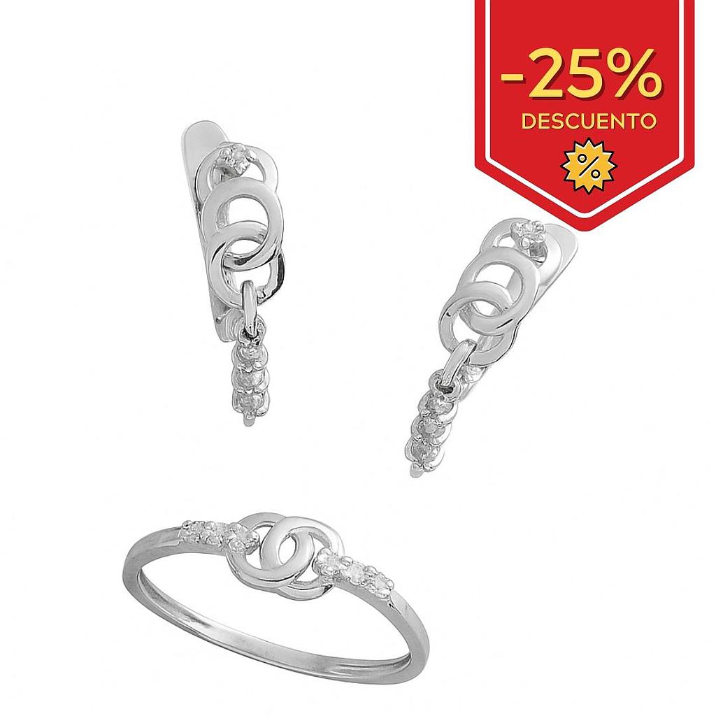 PENDIENTES ORO BLANCO 18KL