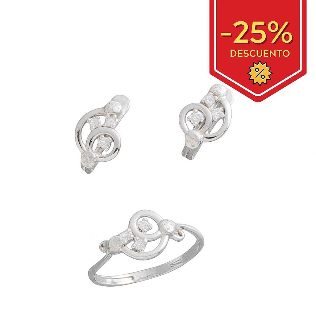 PENDIENTES ORO BLANCO 18KL