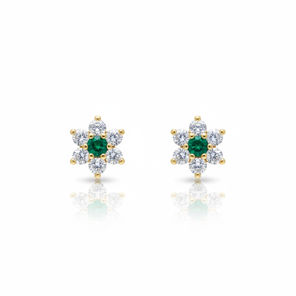 PENDIENTES ORO 18KL CRISOPAL VERDE