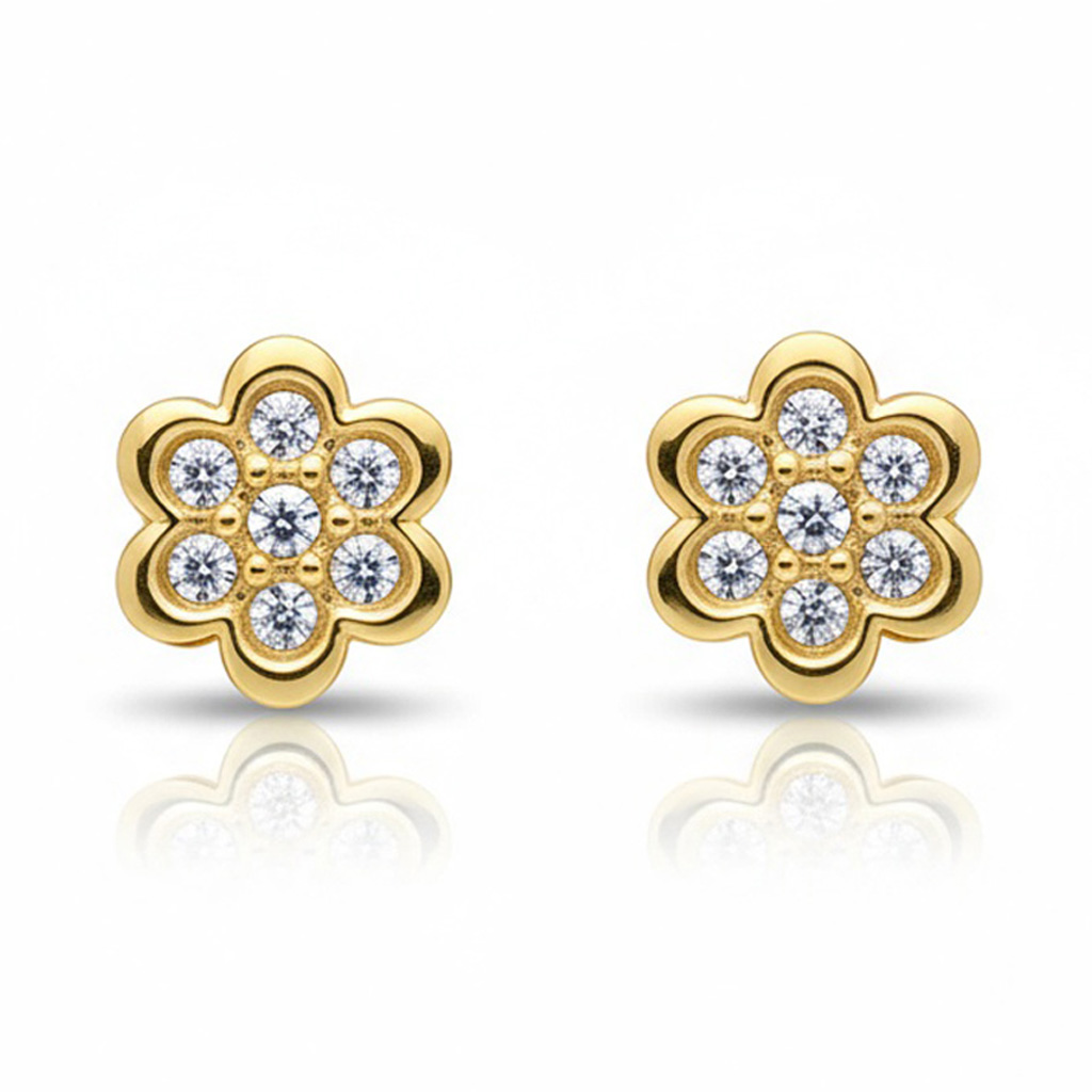 PENDIENTES ORO 18KL FLOR