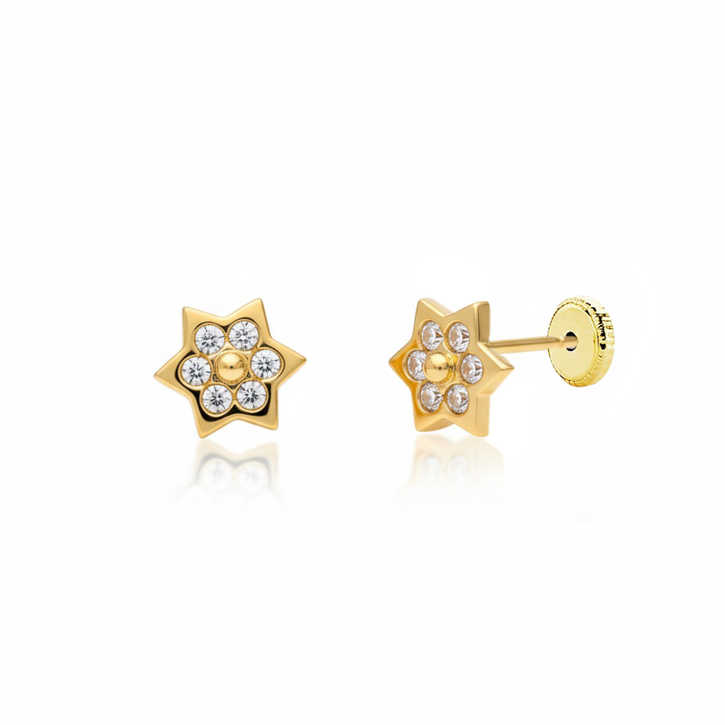 PENDIENTES ORO 18KL ESTRELLAS
