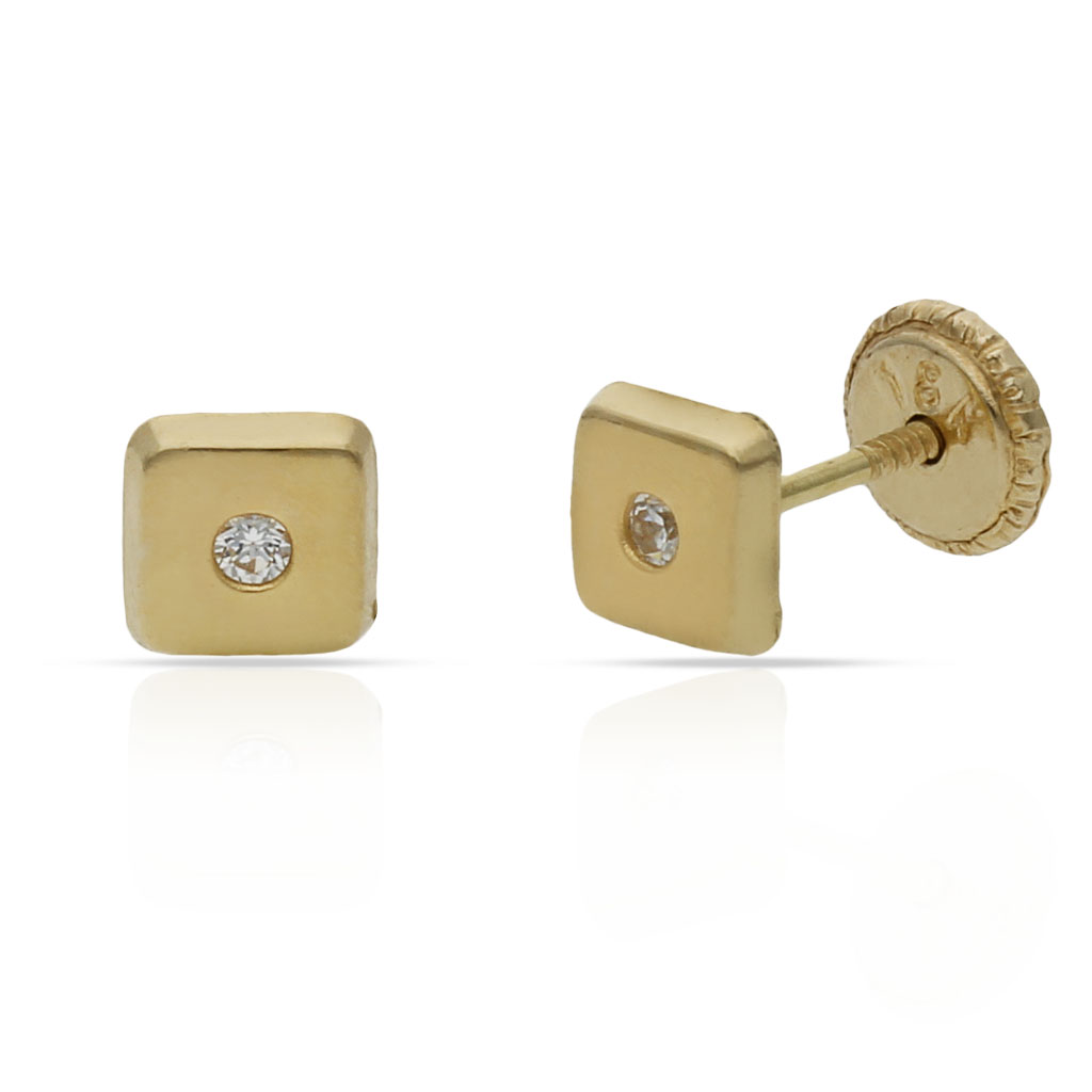 PENDIENTES ORO 18KL CUADRADOS