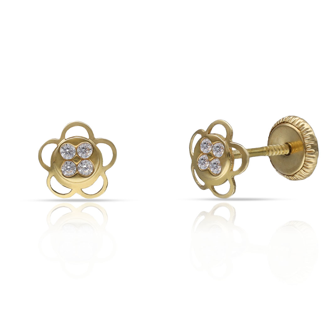 PENDIENTES ORO 18KL FLOR