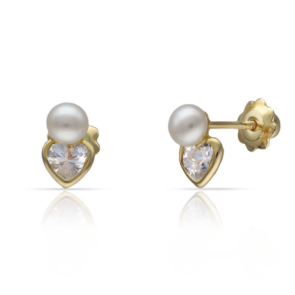 PENDIENTES ORO DE 18KL PERLAS