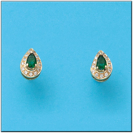 PENDIENTES ORO 18KL CRISOPAL VERDE