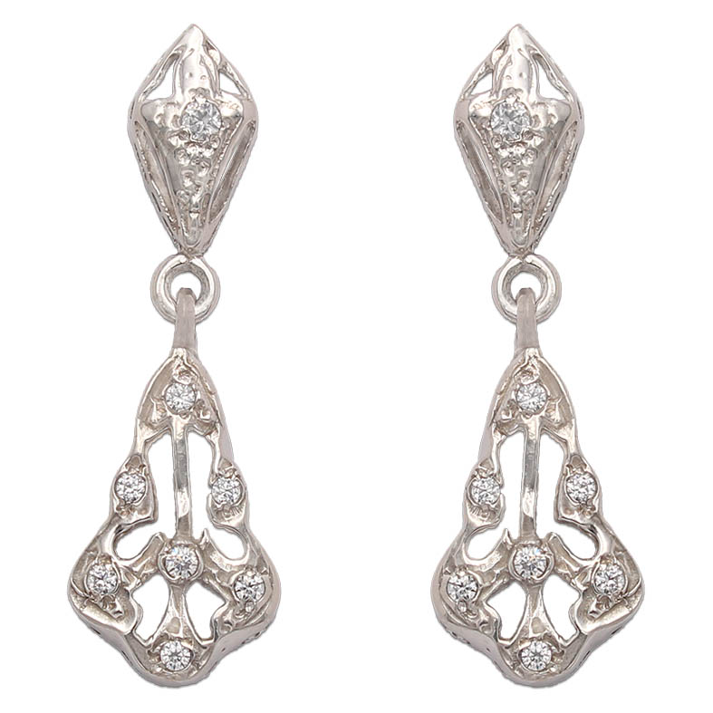 PENDIENTES ORO BLANCO 18KL CIRCONITAS