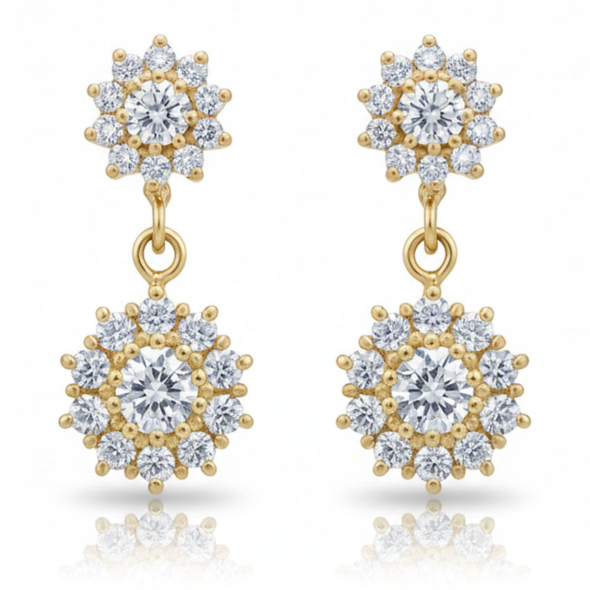 PENDIENTES ORO 18KL CIRCONITAS