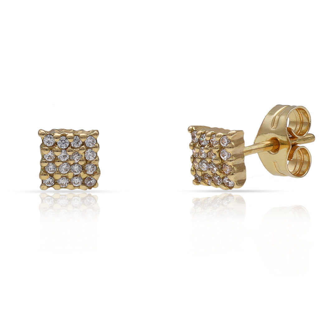 PENDIENTES ORO 18KL CUADRADOS - 6X6