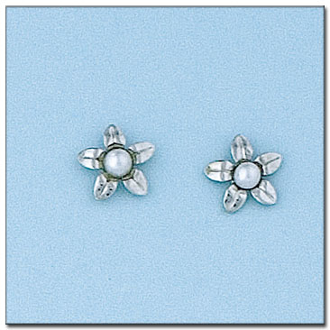 PENDIENTES ORO BLANCO 18KL FLOR