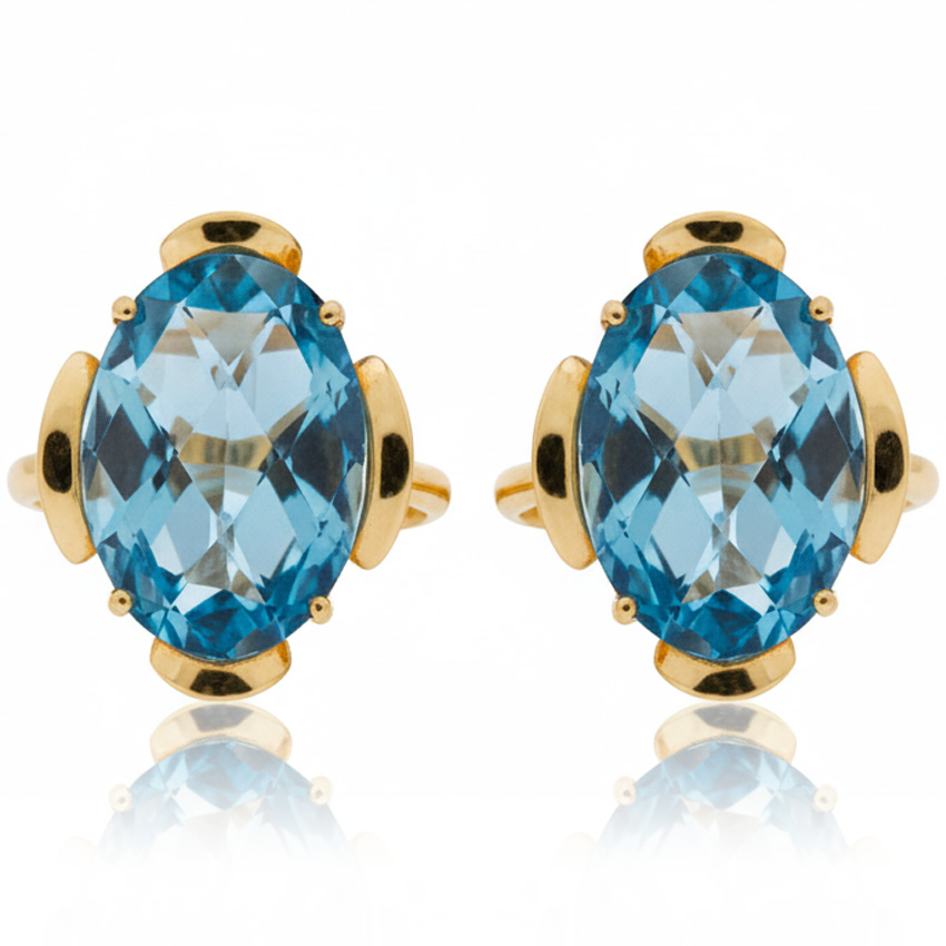 PENDIENTES ORO 18KL PIEDRA COLOR