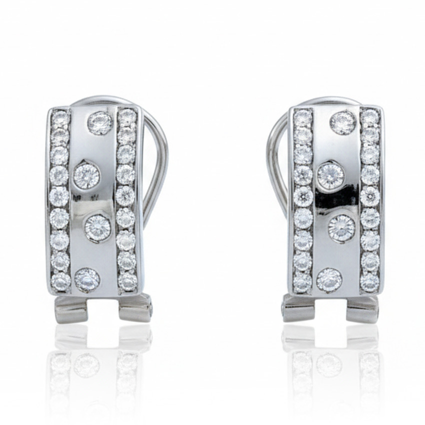 PENDIENTES ORO BLANCO 18KL CIRCONITAS