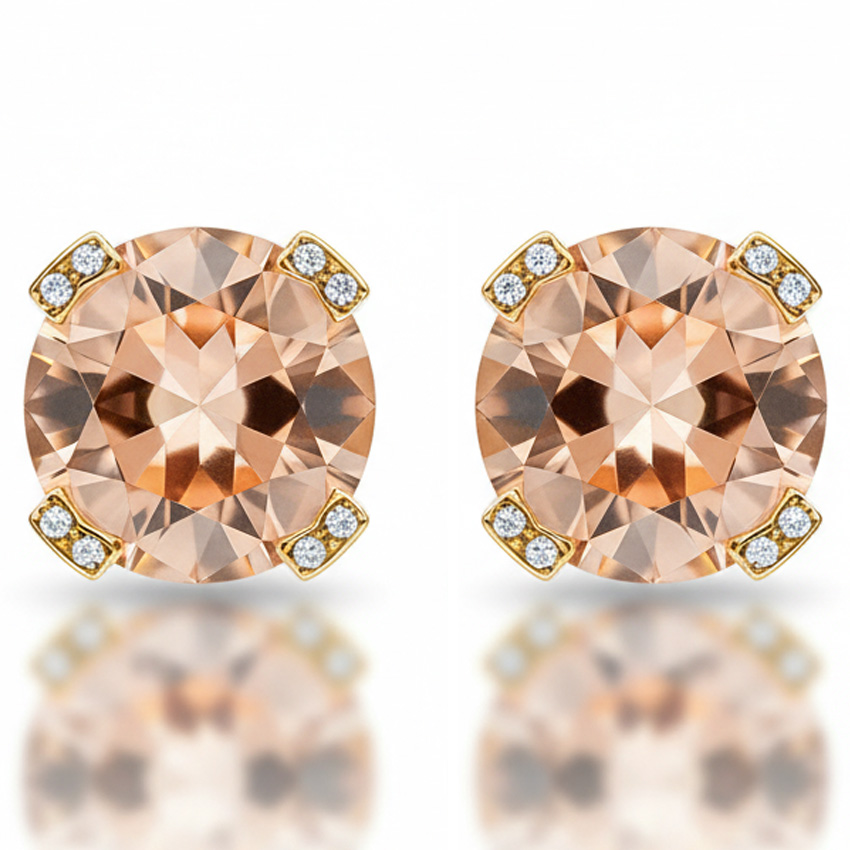 PENDIENTES ORO 18KL CIRCONITAS + PIEDRA COLOR