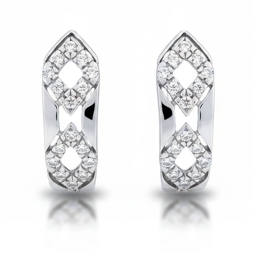 PENDIENTES ORO BLANCO 18KL CIRCONITAS