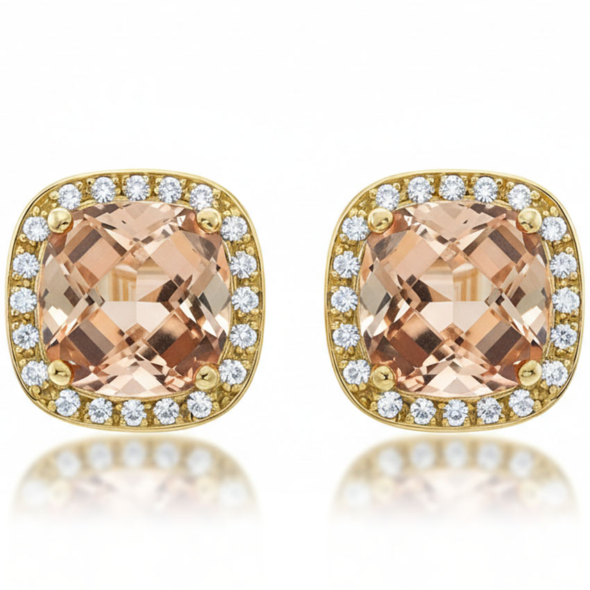 PENDIENTES ORO 18KL CIRCONITAS + PIEDRA COLOR