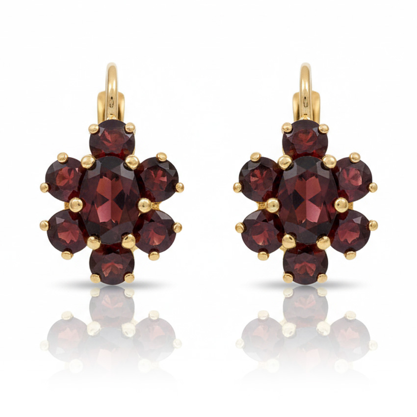 PENDIENTES ORO 18KL GRANATES