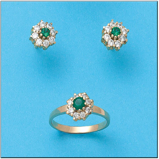 PENDIENTES ORO 18KL CRISOPAL VERDE