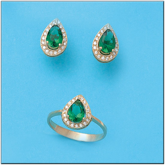 PENDIENTES ORO 18KL CRISOPAL VERDE