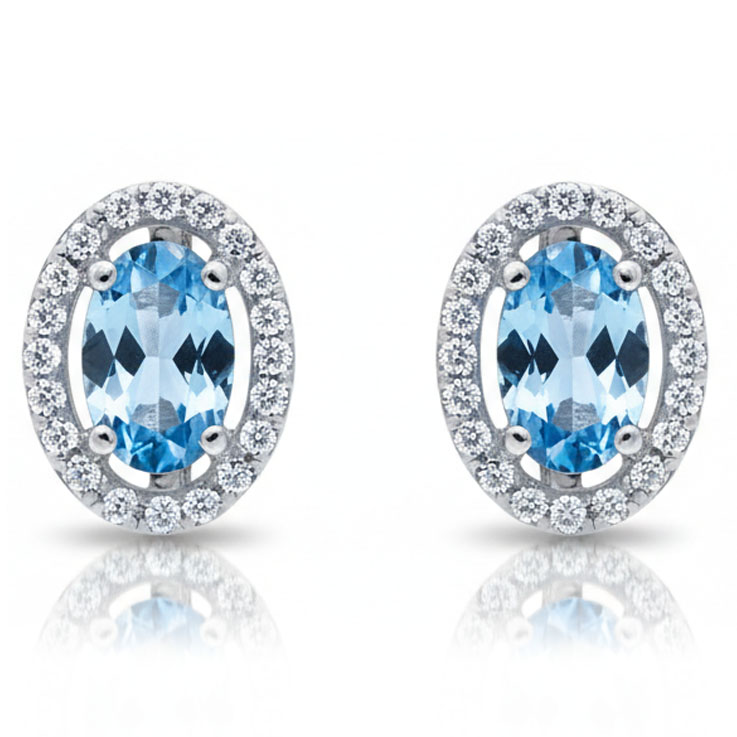 PENDIENTES ORO BLANCO 18KL CIRCONITAS