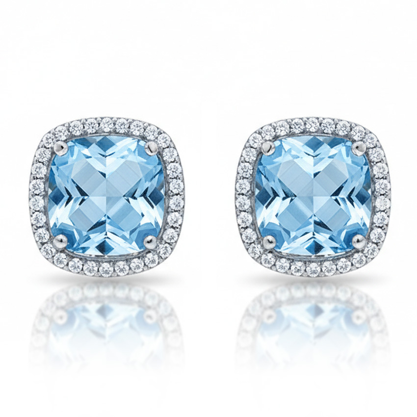 PENDIENTES ORO BLANCO 18KL