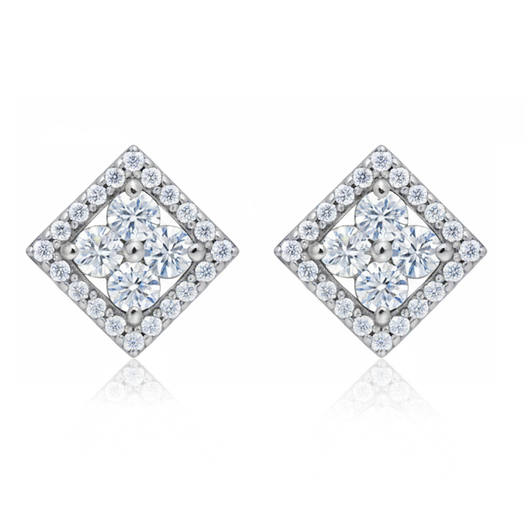 PENDIENTES ORO BLANCO 18KL CIRCONITAS