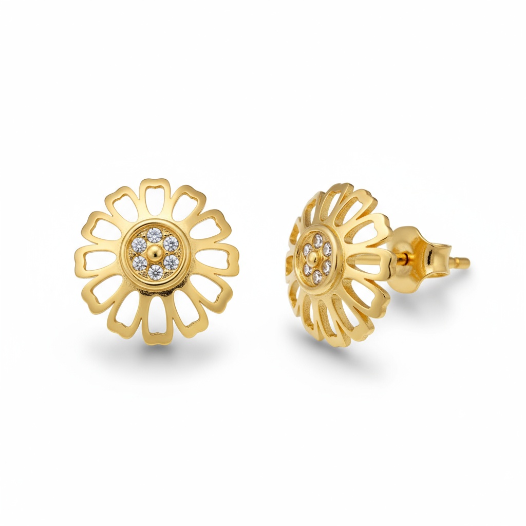 PENDIENTES ORO 18KL FLOR