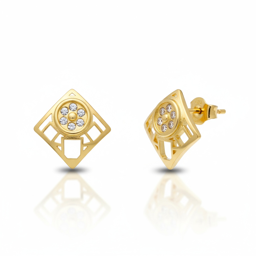 PENDIENTES ORO 18KL CUADRADOS