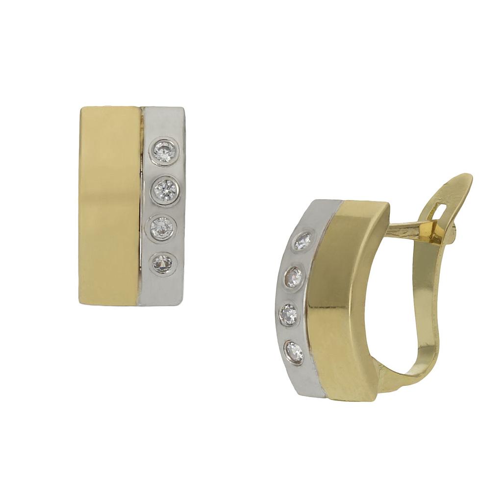 PENDIENTES ORO 18KL BICOLOR CIRCONITAS