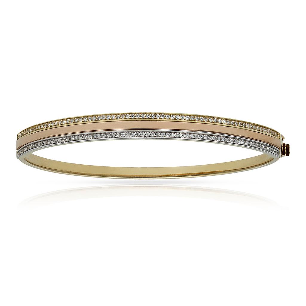 BRAZALETE ORO 18KL TRICOLOR CIRCONITAS