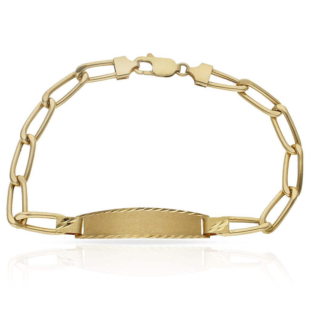 PULSERA ORO 18KL FIGARO PLACA