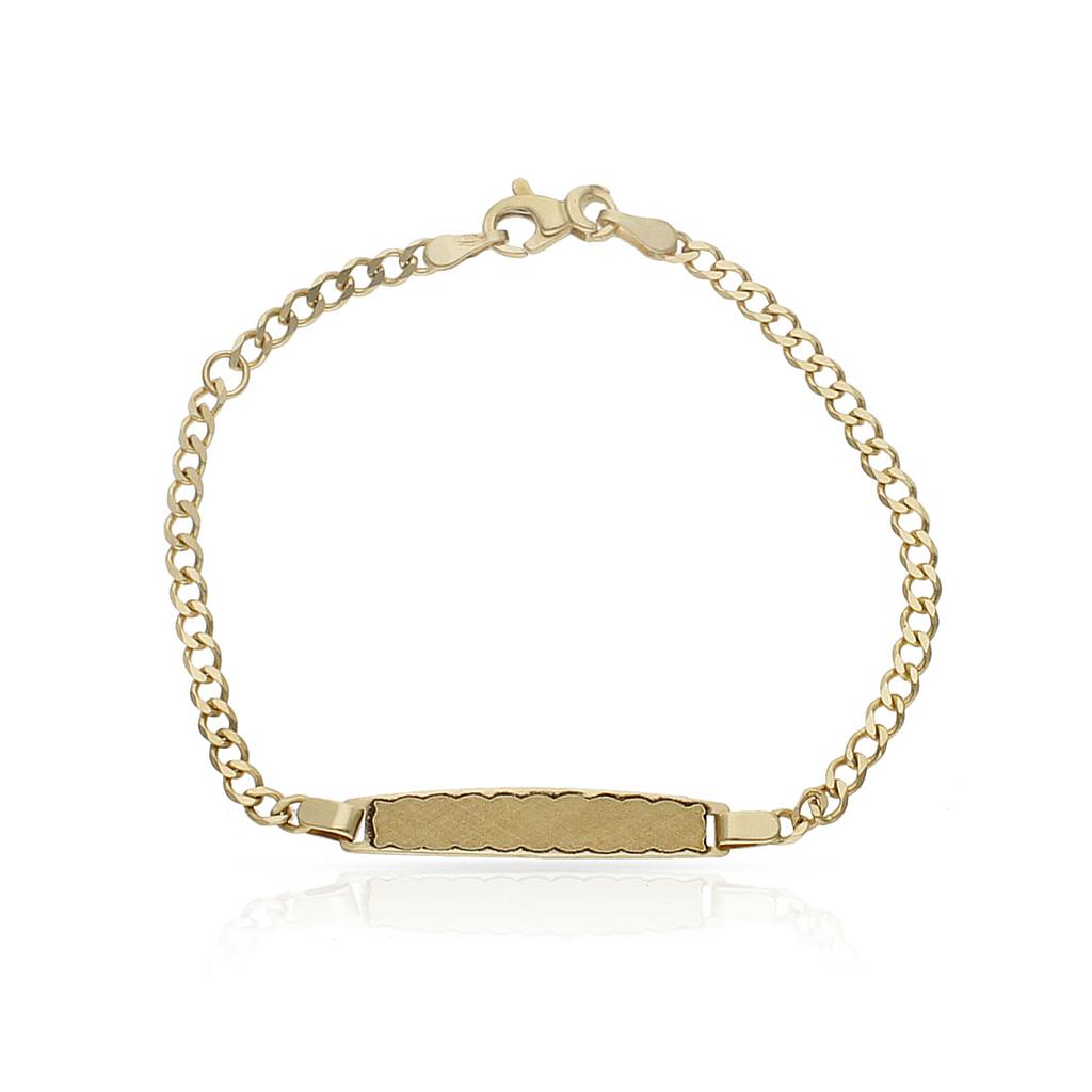 PULSERA ORO 18KL OVAL PLANO PLACA