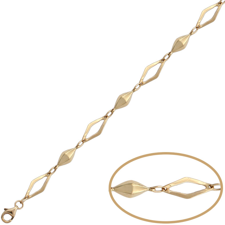 PULSERA ORO 18KL ROMBOS