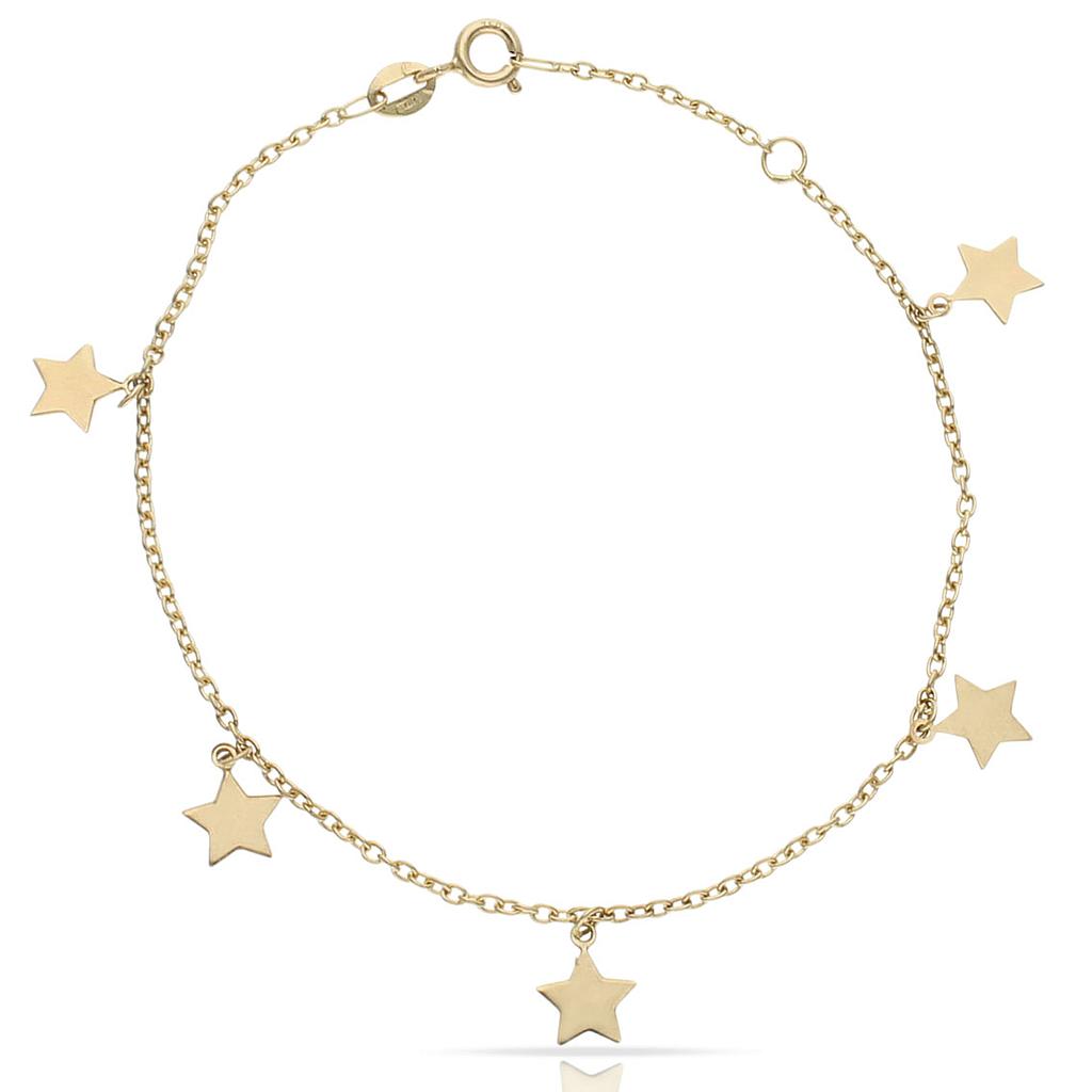 PULSERA ORO 18KL MINI CHARMS ESTRELLAS