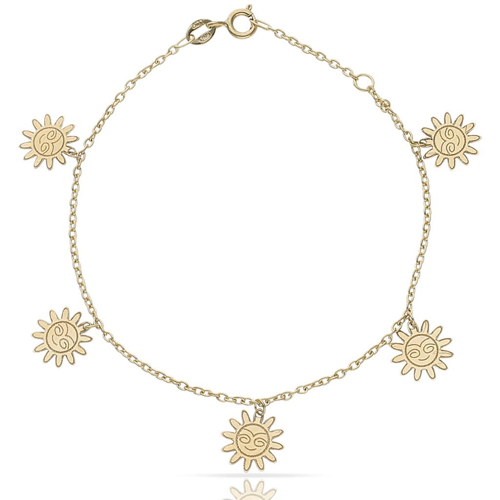 PULSERA ORO 18KL MINI CHARMS SOL