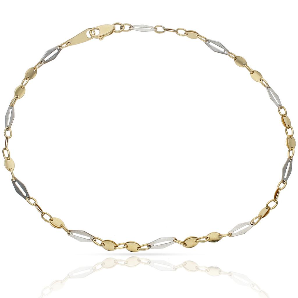 PULSERA ORO 18KL TOBILLERA BICOLOR