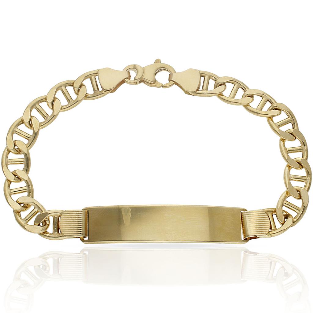 PULSERA ORO 18KL ANCLA PLACA