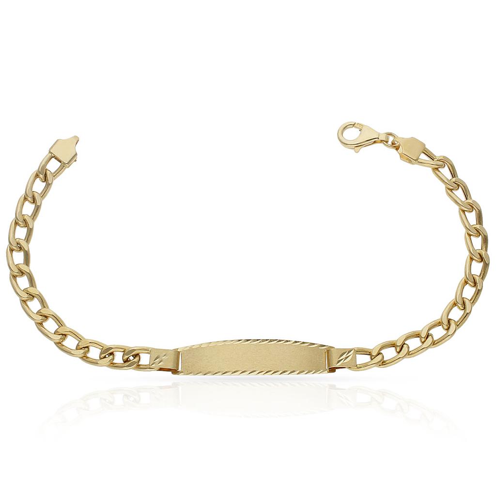 PULSERA ORO 18KL HUECA BARBADA PLACA